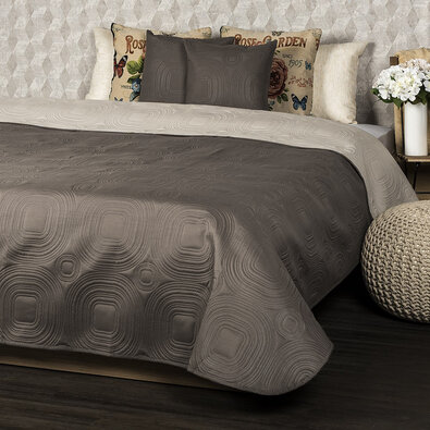 4Home Tagesdecke Doubleface Braun/Beige, 220 x 240 cm, 2x 40 x 40 cm