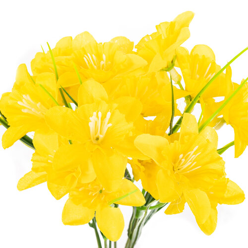 Umetni šopek Narcis z 15 cvetovi, rumen, 32 cm