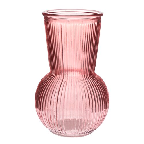 Wazon szklany Silvie, różowy, 11 x 17,5 cm