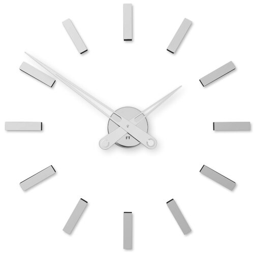 Future Time FT9600SI Modular chrome Designerski zegar naklejany, śr. 60 cm