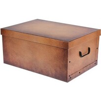 EH Cutie de depozitare cu capac Design din piele, maro deschis EH Cutie de depozitare cu capac Design din piele, maro deschis
