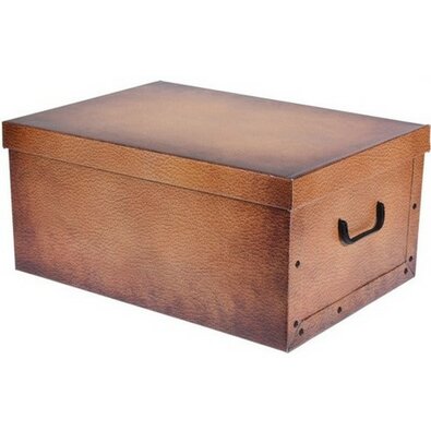 EH Pudełko do przechowywania z pokrywką Leather Design, jasnobrązowy