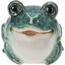 Gartendekoration Frosch, Porzellan, 13 x 9 x 7,5 cm
