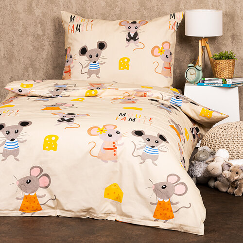4Home Little mouse pamut gyerek ágyneműhuzat, 140 x 200 cm, 70 x 90 cm