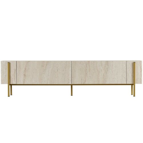 Glamour TV-szekrény – Travertine, Gold