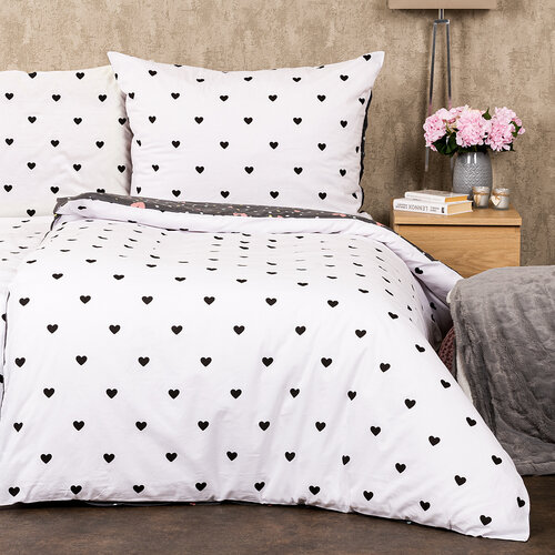 Lenjerie de pat din bumbac 4Home Inimioare, 140x 200 cm, 70 x 90 cm