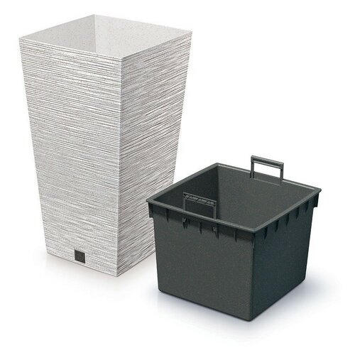 FURU SQUARE ECO WOOD virágtartó 39, 5 cm betéttel, fehér