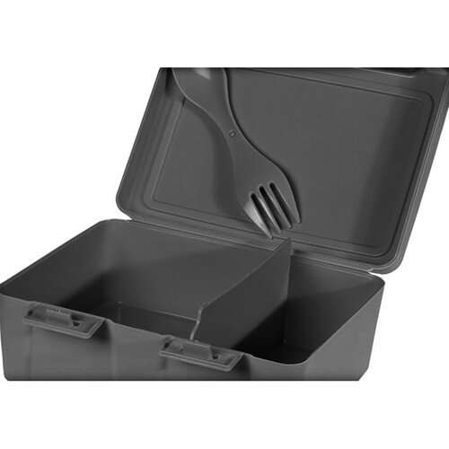 Lunch box s příborem, 13,5 x 18 x 7,5 cm, šedá