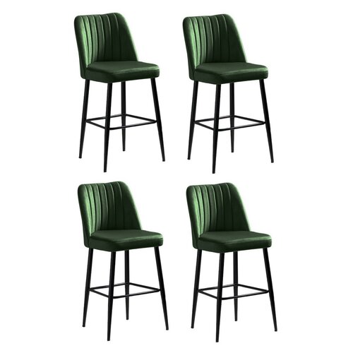 Set de scaune de bar Vento Green and Black, 4 buc.