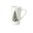 Díszített fa karácsonyi porcelán bögre, 550 ml