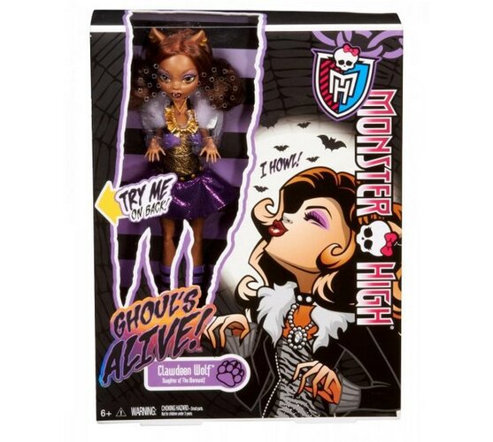 Monster High Oživlá příšerka Clawdeen Wolf Mattel , fialová