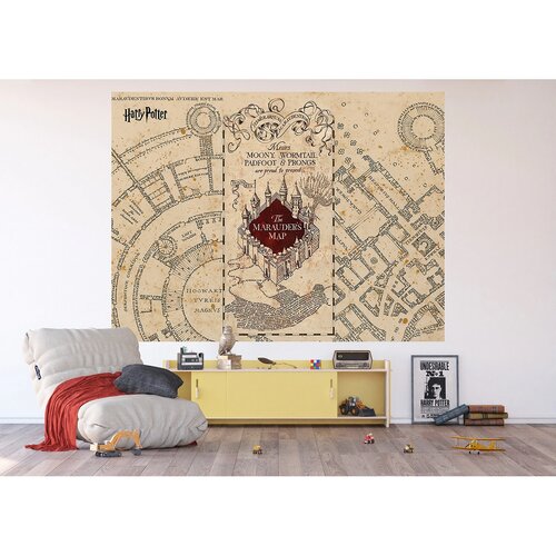 Fototapeta dla dzieci Harry Potter Marauders Map 252 x 182 cm, 4 części
