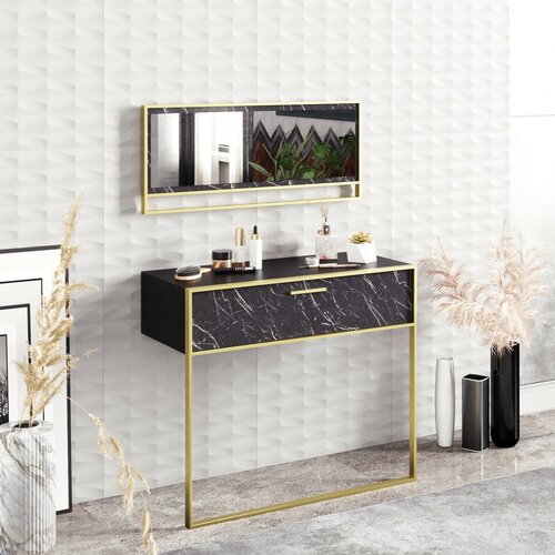 Dekorativer Tisch Polka Aynali Black