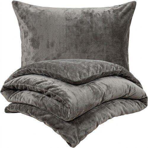 Lenjerie de pat din microflanel 4Home gri, 140 x 220 cm, 70 x 90 cm