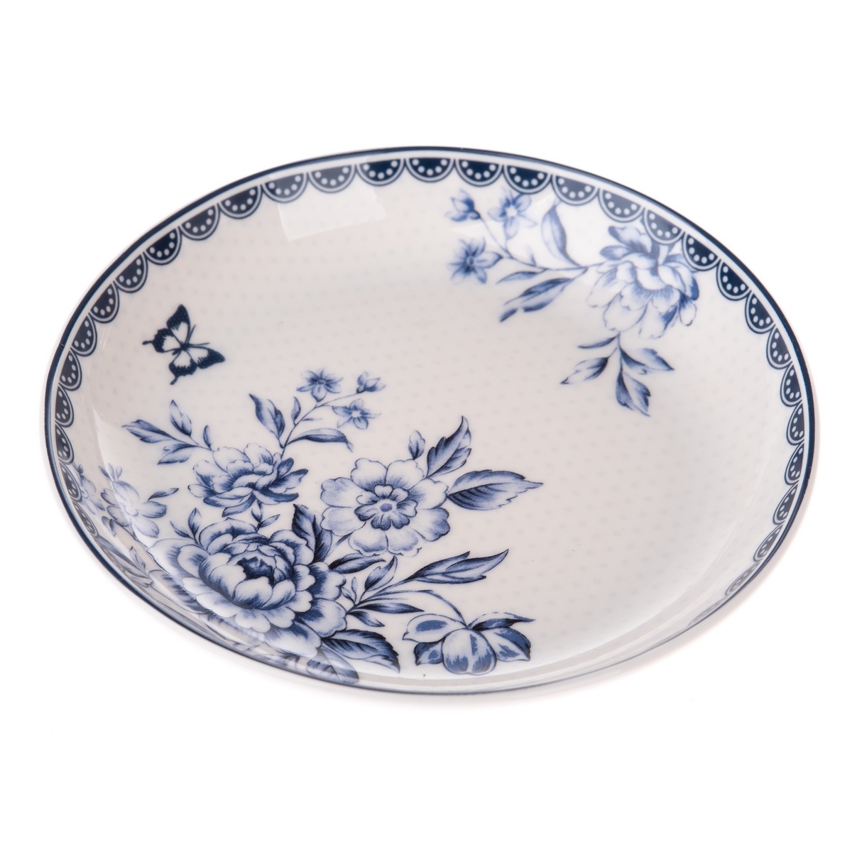 Fotografie Porcelánový hluboký talíř Blue Rose, 14,5 cm
