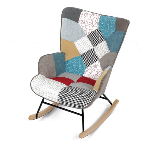 Fotel bujany PW2, patchwork