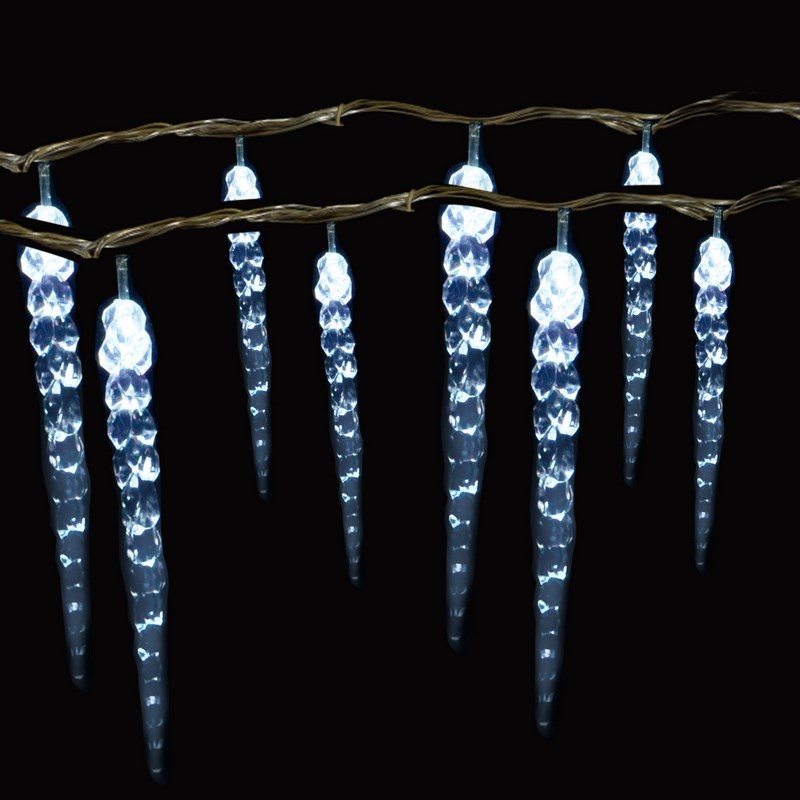 SHARKS Vánoční osvětlení - Světelný řetěz (rampouchy) se 100 LED diodami, bílá SA066