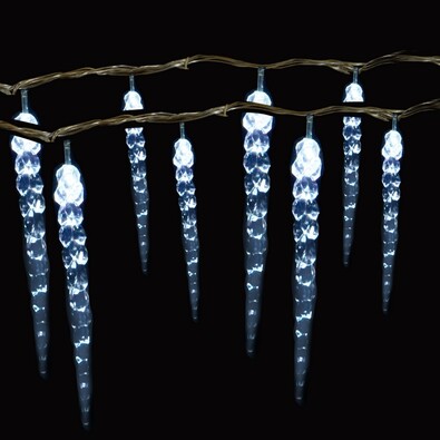 Sharks Světelný vánoční řetěz Rampouchy, 100 LED, bílá