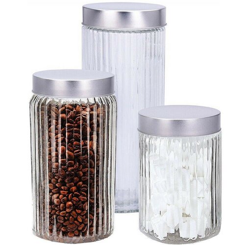 EH 3-dielna sada sklenených dóz na potraviny