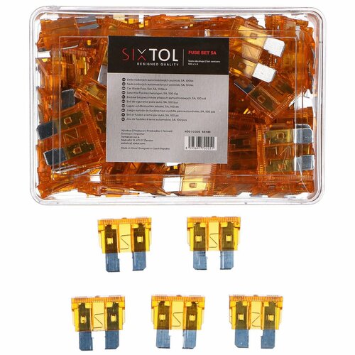 Sixtol FLACHSICHERUNGEN-SET MECHANIC FUSE SET 5A, 100 Stück