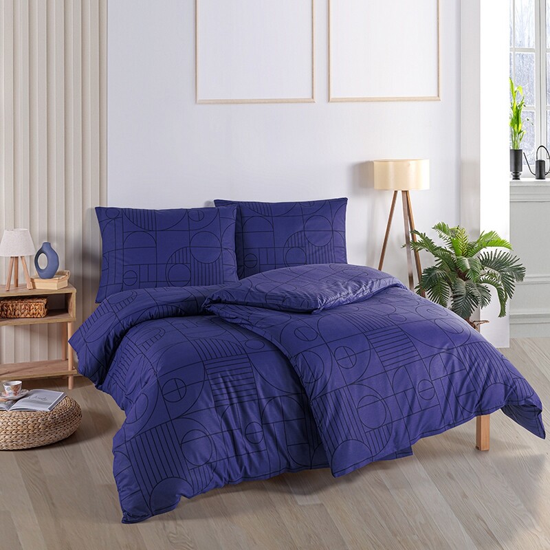 BedTex Bawełniana pościel Geo Future Dusk, 220 x200 cm, 2 szt. 70 x 90 cm, 220 x 200 cm, 2 szt. 70 x 90 cm