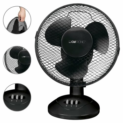 Clatronic VL 3601 asztali ventilátor, 23 cm,fekete