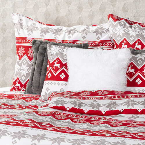Lenjerie de pat din bumbac Crăciun 4Home Red Nordic, 140 x 220 cm, 70 x 90 cm