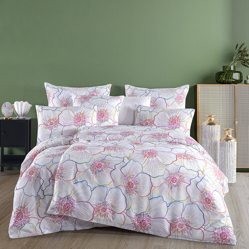 BedTex Saténové povlečení Bloom, 135 x 200 cm, 80 x 80 cm