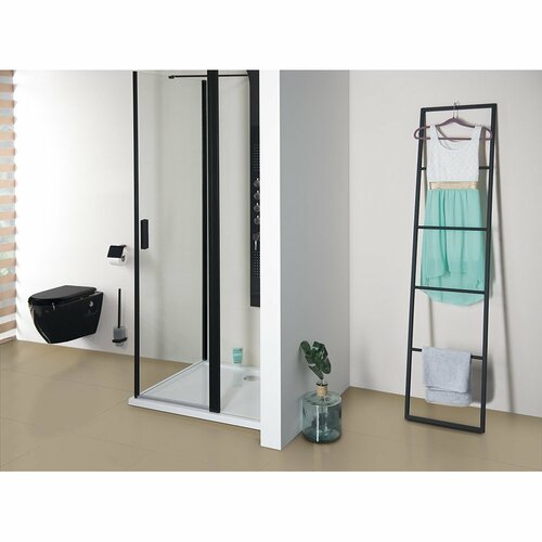 SAPHO Ska551 Ska uscător de prosoape pentrusprijin 42 x 170 x 2 cm, negru mat