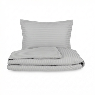 Kvalitex Saténové obliečky Stripe svetlosivá, 140 x 220 cm, 70 x 90 cm
