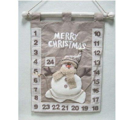 Textilní adventní kalendář Sněhulák