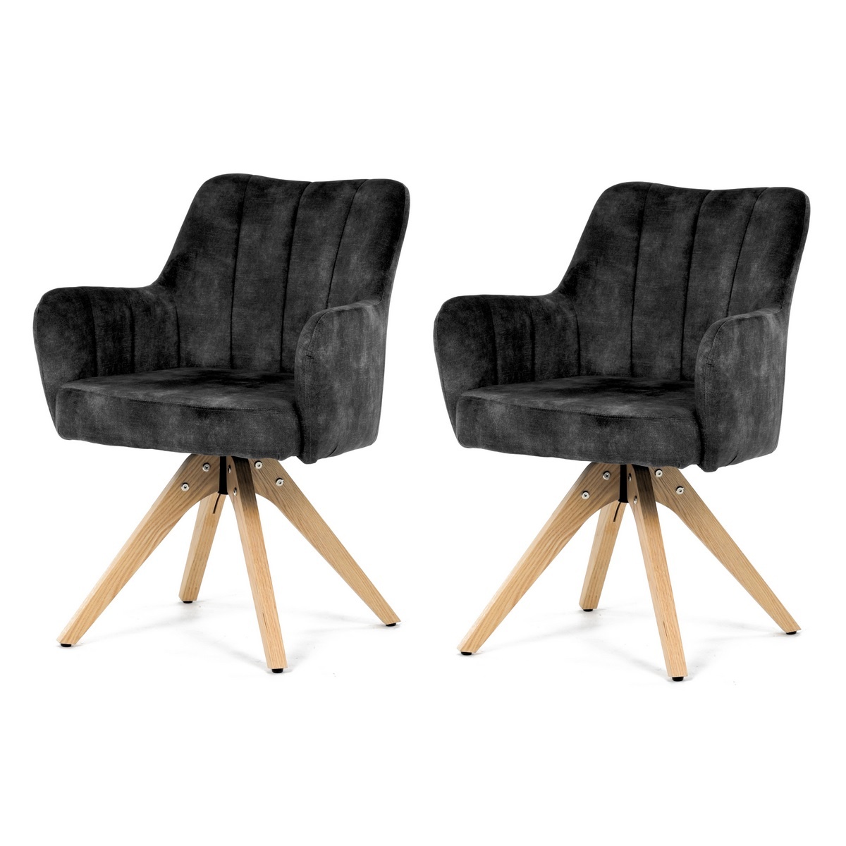 Set de scaune de sufragerie HC-D7188 BK4, 2 buc., negru