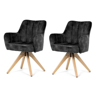 Set de scaune de sufragerie HC-D7188 BK4, 2 buc.