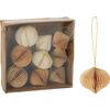 Set de 9 ornamente de Crăciun, auriu-bej, 6 cm,