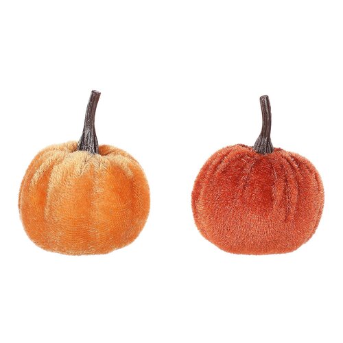 Гарбуз обтягнутий тканиною мікс помаранчевий, пластик, 24 шт., діаметр 4 см