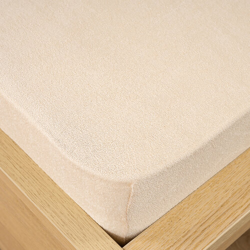 4Home Frottee-Spannbettlaken Beige, 90 x 200 cm