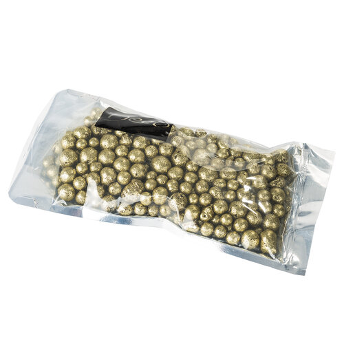 Dekoračné perly 8-16 mm zlaté s glitrami