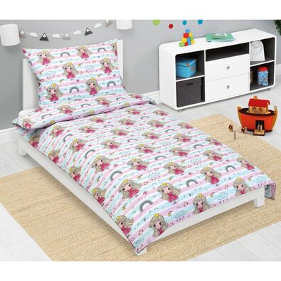 Bellatex Pościel dziecięca bawełniana JuniorPrincess różowa, 140 x 200, 70 x 90 cm