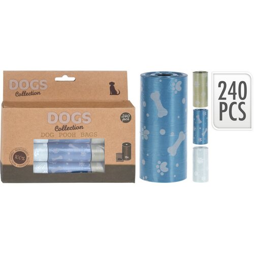 Dogs Set of 12 rolls of bio bags for dog excrement