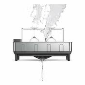 Simplehuman Geschirrabtropfer mit Glashalter, Edelstahlrahmen, grau