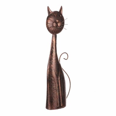 Macska fém kerti dekoráció  réz, 22 x 61 x 11 cm