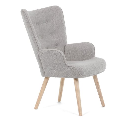 Fotel uszany Bouclé GREY2, szary
