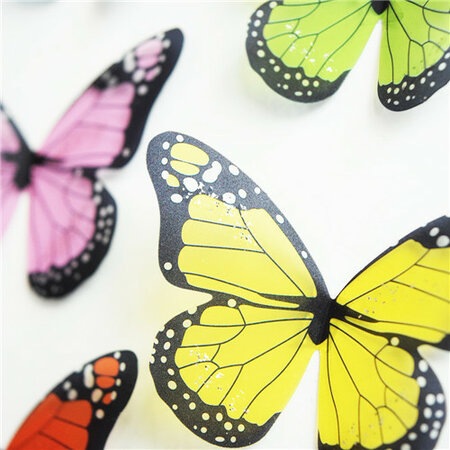 Samolepicí 3D motýlci barevné, 19 ks