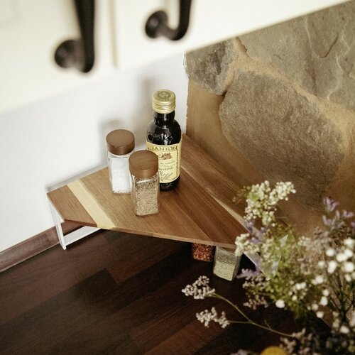 Wenko Louisa Acacia kotna polica, 1 polica, 30 ×30 × 15 cm