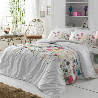 Pościel bawełniana Nergiz Pink, 160 x 200 cm, 70 x 80 cm + 50 x 70 cm