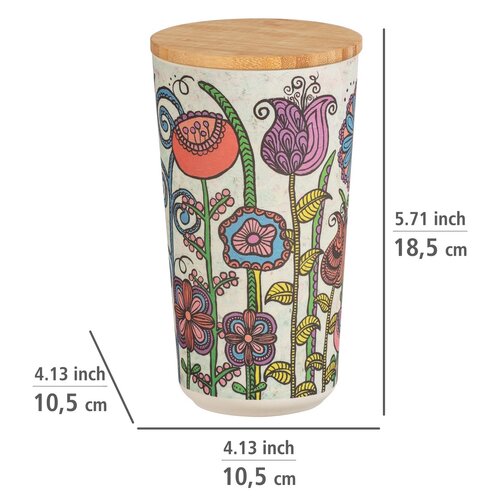 Wenko Pojemnik z pokrywą bambusową Flowers, 950 ml