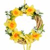Pomladni pleten venec iz rumenih narcis, 20 cm