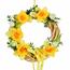 Pomladni pleten venec iz rumenih narcis, 20 cm