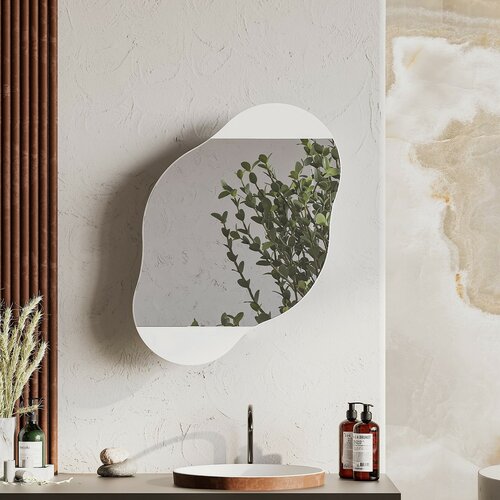 Badezimmerschrank mit Spiegel Cloud White