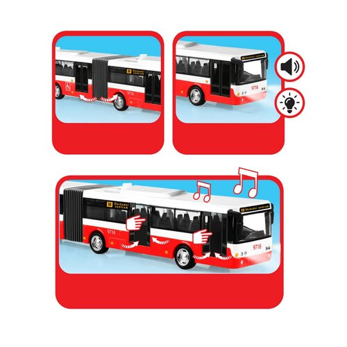 Autobus przegubowy Rappa niebieski, 36 cm